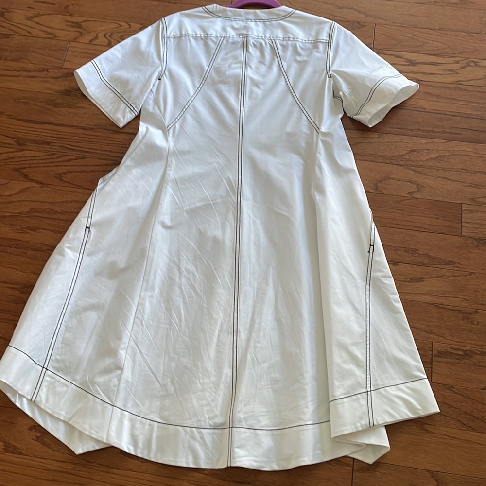Donna Karan White Midi Dress with Black Piping - Picture 6 of 9